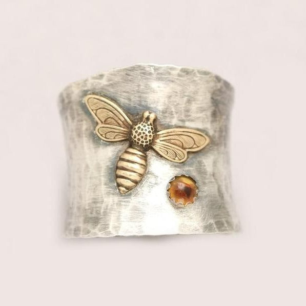 Boho Bee Ring i Antikt Silver