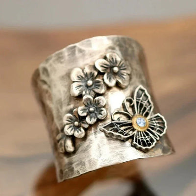 925 Sterling Silver Boho Fjäril Ring