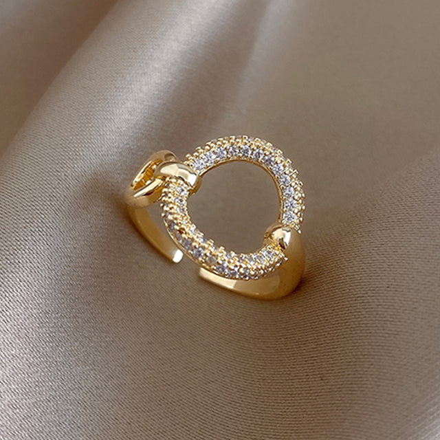 Justerbar Öppen Justerbar Ring Glänsande Guld