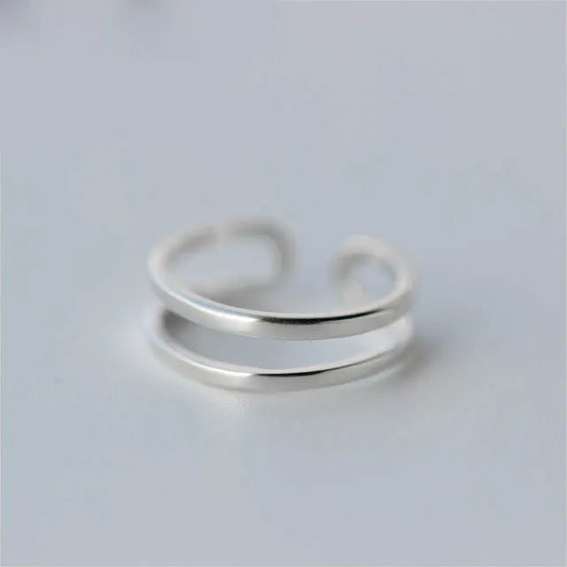 Dubbel öppen ring i silver