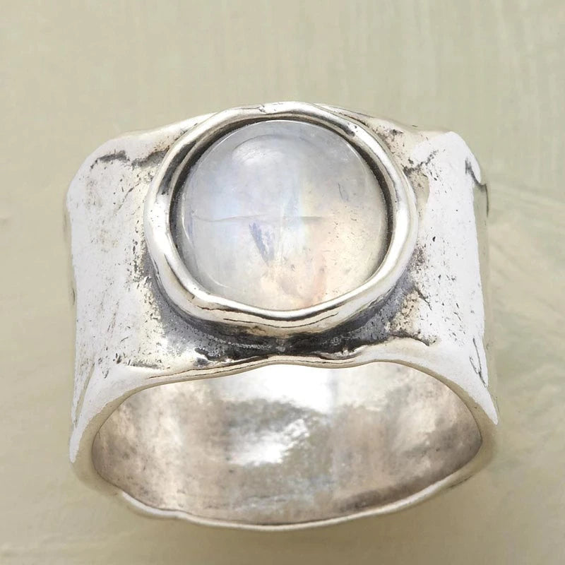 Silver Månsten Ring