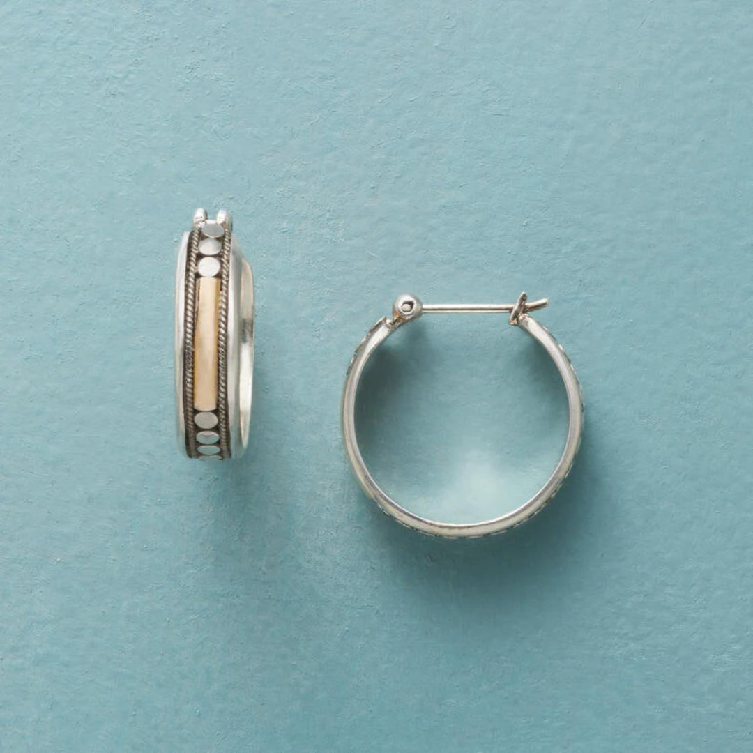 Vintage silver örhängen med liten ring