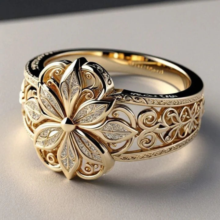 Blomma Zirkonia Exotisk Guldring