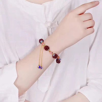 Naturlig Granat Sten etniska Armband