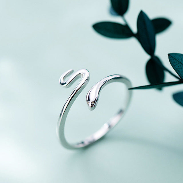 Silver Justerbar Orm Ringen