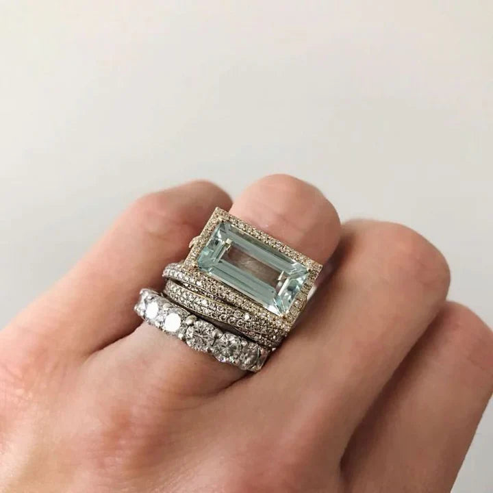Vintage silverring med turkosglas