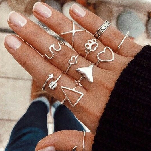 Pack vintage ringar i silver