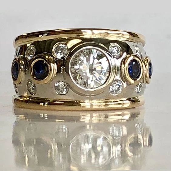Vintage guldring med infattad zirkonia