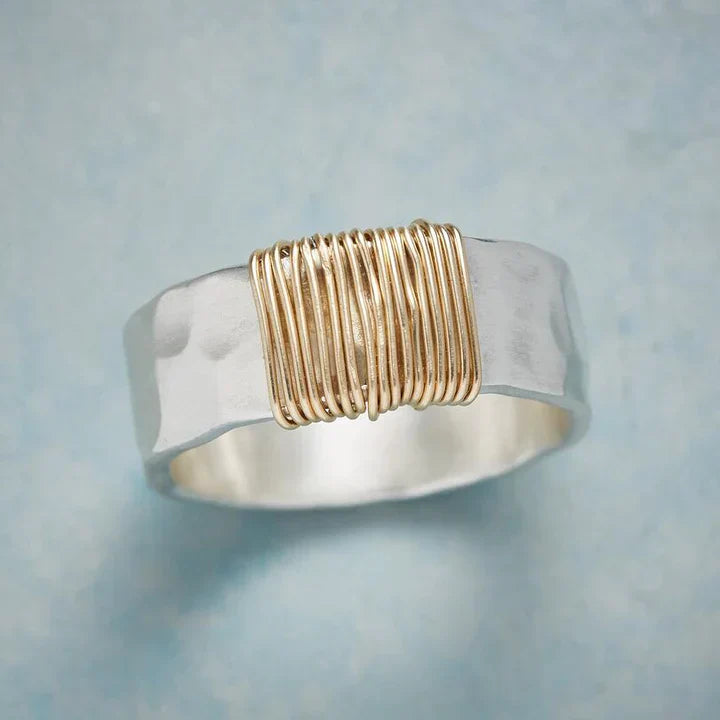 Guldtrådsring i vintage silver