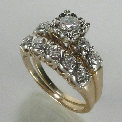 Vintage gnistrande guldring
