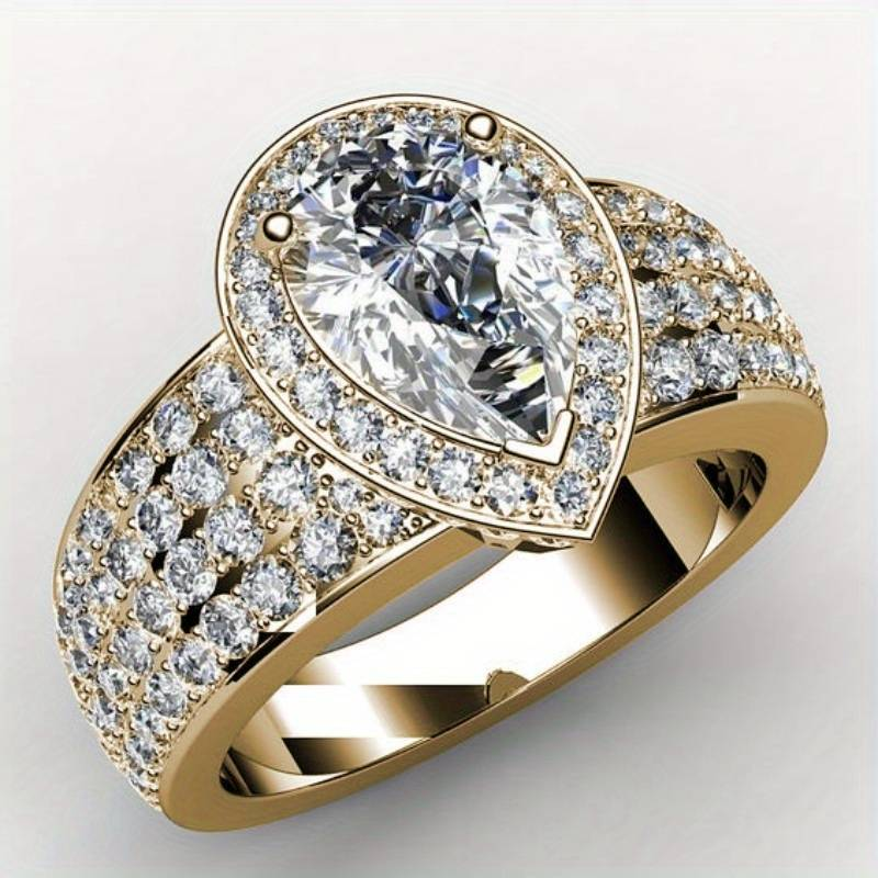 Vintage Drop Zirkonia guldring