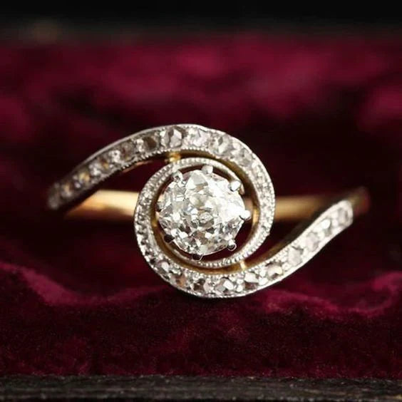 Vintage vågig ljus ring